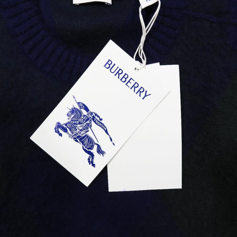 未使用 BURBERRY バーバリー ダニエル・リー ニット セーター ウール ロゴ タッセル アーガイル柄 クルーネック パープル グリーン XL メンズ 古着 中古_7