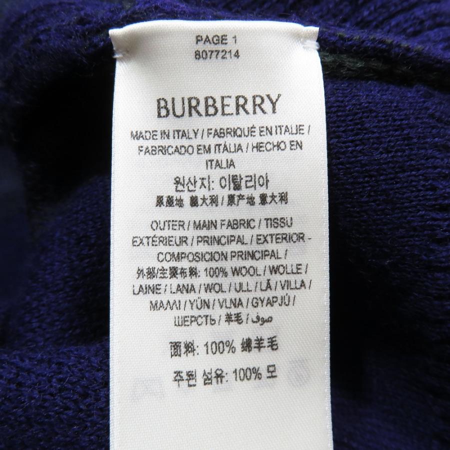未使用 BURBERRY バーバリー ダニエル・リー ニット セーター ウール ロゴ タッセル アーガイル柄 クルーネック パープル グリーン XL メンズ 古着 中古_8