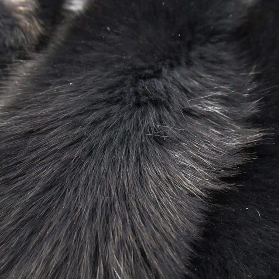 未使用 BLANCHA ブランカ Sagafurs ムートン x ファー コンビ ノーカラーコート シープスキン ブルーフォックス 38 黒 ブラック レディース 古着 中古 | BLANCHA | 03