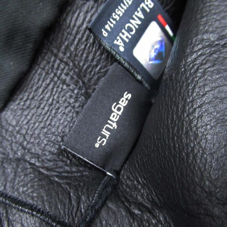 未使用 BLANCHA ブランカ Sagafurs ムートン x ファー コンビ ノーカラーコート シープスキン ブルーフォックス 38 黒 ブラック レディース 古着 中古 | BLANCHA | 06