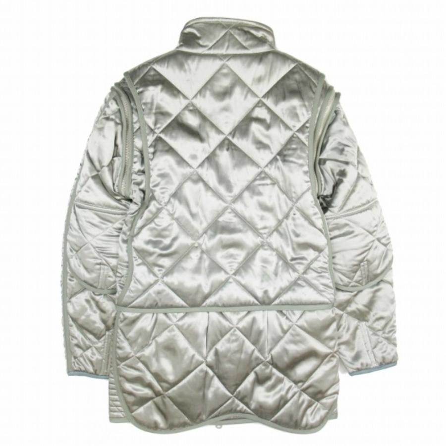 未使用 23aw FUMIKA UCHIDA フミカウチダ キルティング サテン ボンバー ミニドレス コート ジャケット 36 メタリックシルバー レディース 古着 中古_1