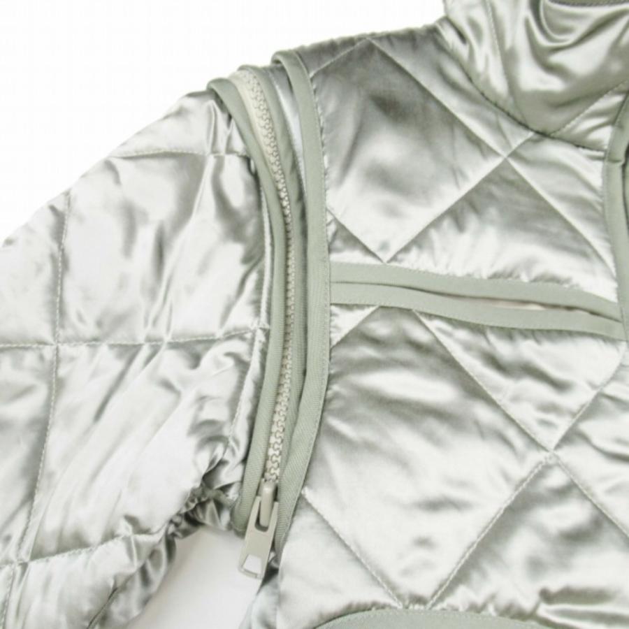 未使用 23aw FUMIKA UCHIDA フミカウチダ キルティング サテン ボンバー ミニドレス コート ジャケット 36 メタリックシルバー レディース 古着 中古_4