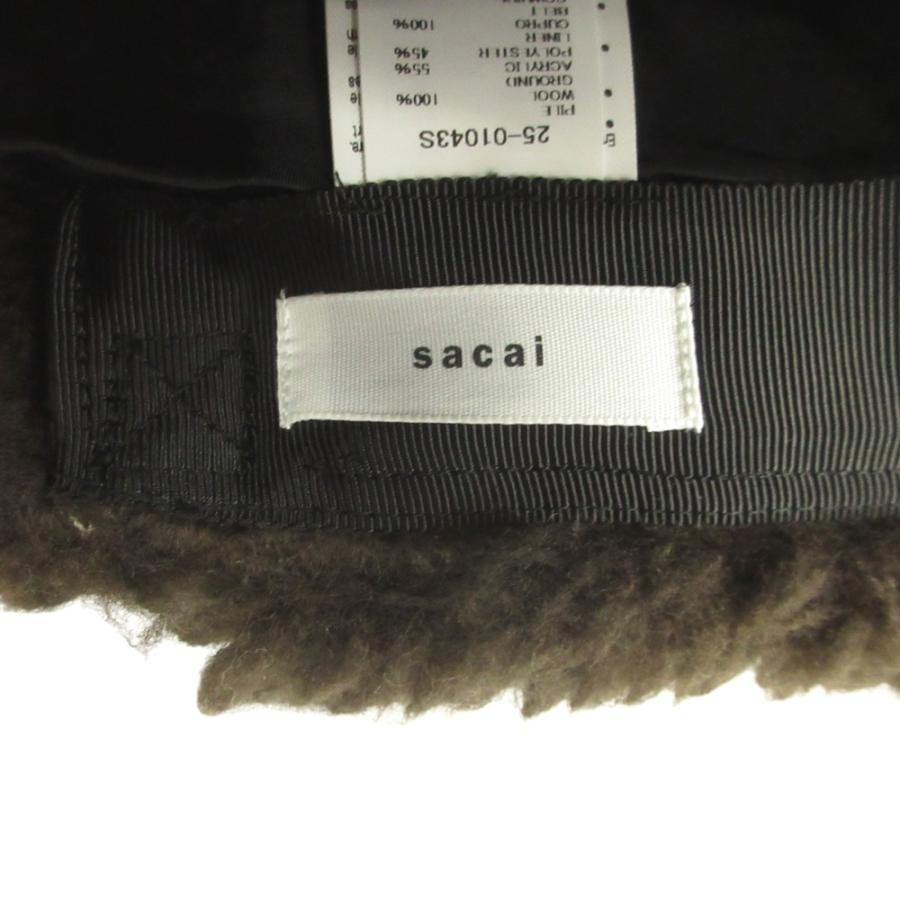 未使用 25aw sacai サカイ Puffy Beanie パフィー ボア ビーニー ハット ボア ニット キャップ ニット帽 ウール 帽子 茶 ブラウン メンズ 古着 中古 | sacai | 05
