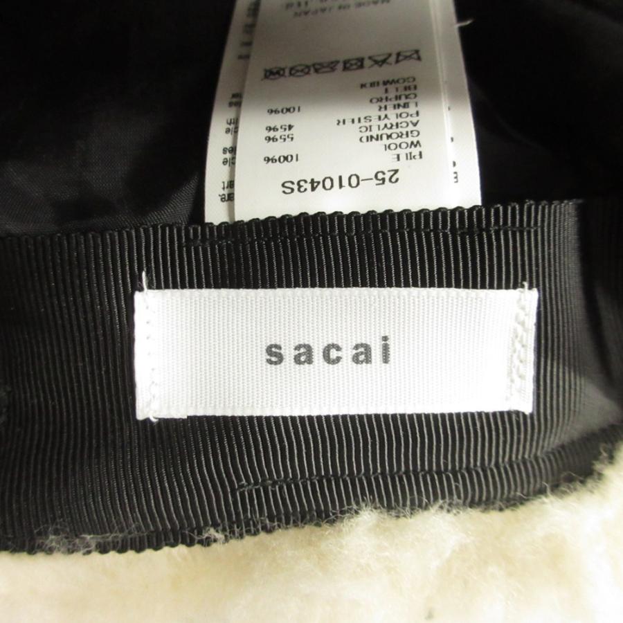 未使用 25aw sacai サカイ Puffy Beanie パフィー ボア ビーニー ハット ボア ニット キャップ ニット帽 ウール 帽子 白 ホワイト メンズ 古着 中古 | sacai | 05