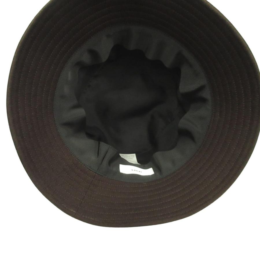 未使用 25aw sacai サカイ Wool Melton S Hat ウール メルトン バケット ハット バケット Sロゴ 刺繍 1 茶 ブラウン メンズ 古着 中古 | sacai | 03