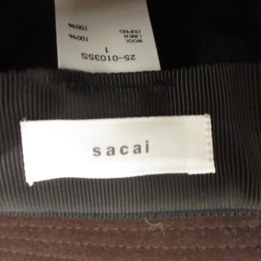 未使用 25aw sacai サカイ Wool Melton S Hat ウール メルトン バケット ハット バケット Sロゴ 刺繍 1 茶 ブラウン メンズ 古着 中古 | sacai | 04