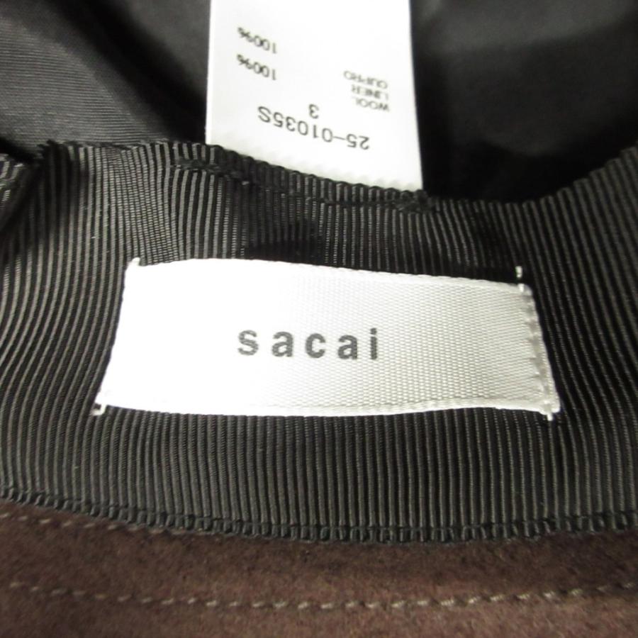 未使用 25aw sacai サカイ Wool Melton S Hat ウール メルトン バケット ハット バケット Sロゴ 刺繍 3 茶 ブラウン メンズ 古着 中古 USED sacai（サカイ） 未使用 25aw sacai Wool Melton S Hat ウール