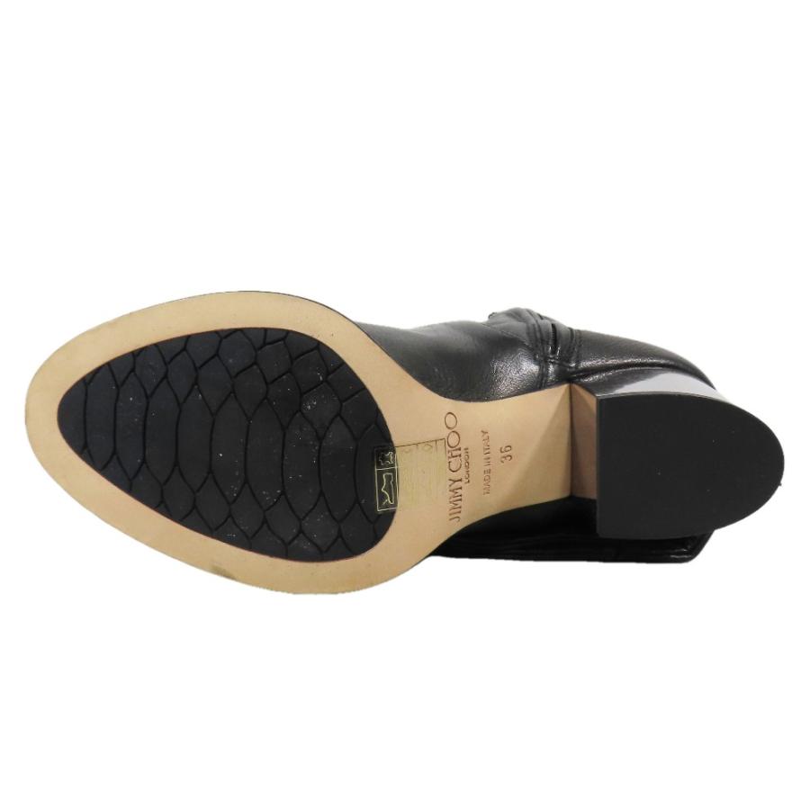 未使用 JIMMY CHOO ジミーチュウ レザー ロング ニーハイブーツ チャンキーヒール シューズ 36 ブラック レディース 古着 中古 | JIMMY CHOO | 03