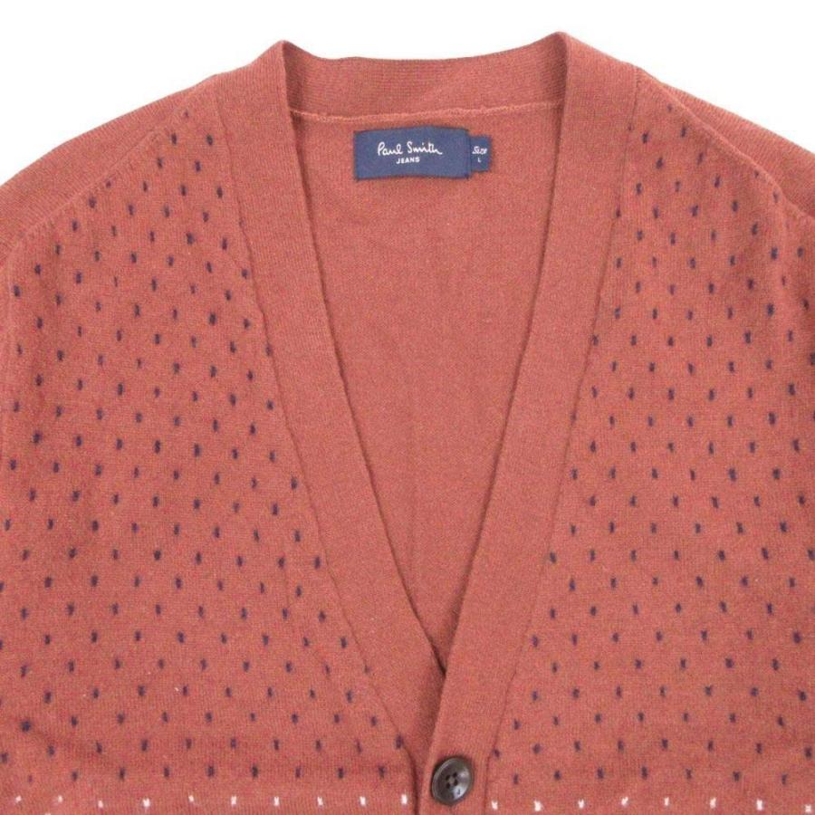 美品 Paul Smith JEANS ポールスミスジーンズ Vネック ニット カーディガン セーター 羽織 カットソー L 茶 ブラウン メンズ 古着 中古 | Paul Smith JEANS | 02
