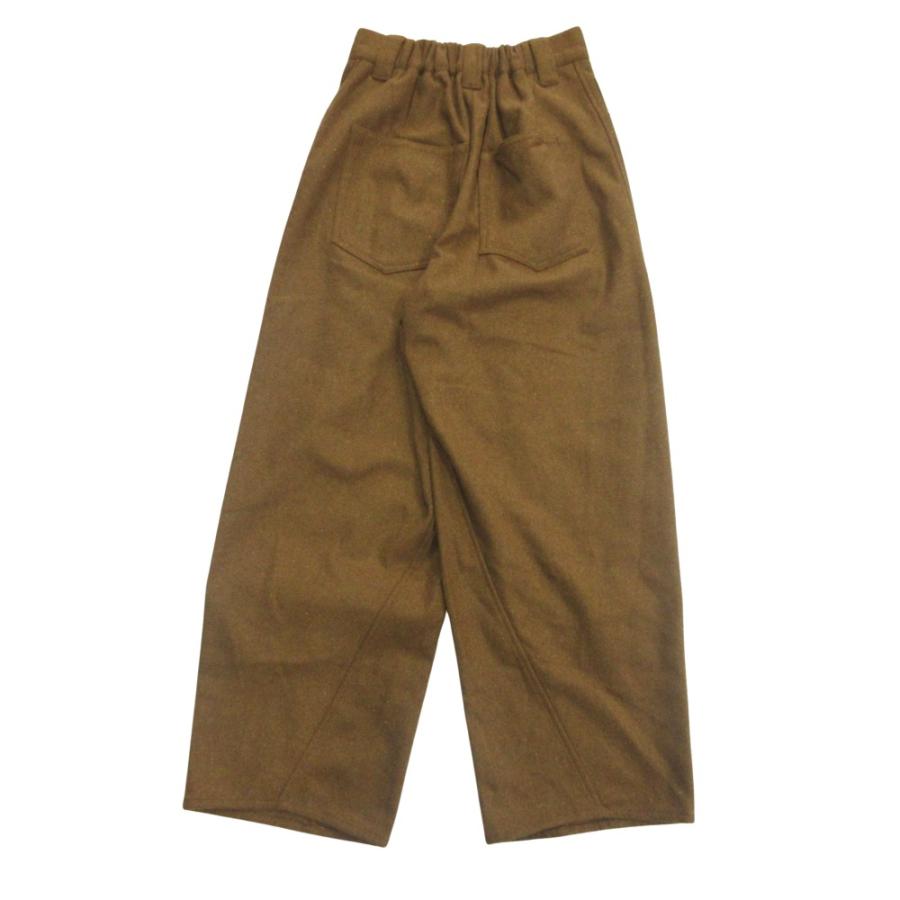 未使用 DOUBLE NAME ダブルネーム ワイド イージー パンツ スラックス タック ウールライク F 茶 ブラウン レディース 古着 中古 | DOUBLE NAME | 01