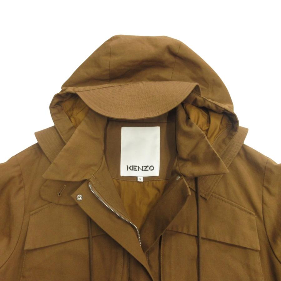 新品同様 KENZO ケンゾー フーデッド ジャケット ブルゾン パーカー コート ロゴ S 茶 ブラウン レディース 古着 中古 | KENZO | 05