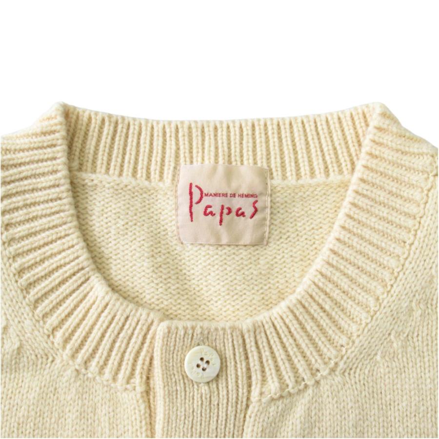 美品 Papas パパス ウール ニット ベスト カットソー ノースリーブ ヘンリーネック サイズM 黄 イエロー メンズ 古着 中古 | PAPAS | 03
