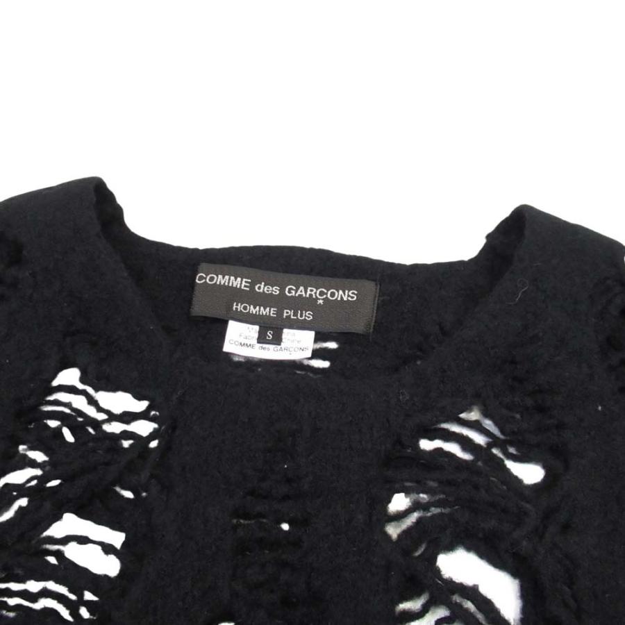 新品同様 24aw COMME des GARCONS HOMME PLUS コムデギャルソンオムプリュス ウール縮絨カスレニット セーター S 黒 ブラック PN-N014 メンズ 古着 中古 | COMME des GARCONS HOMME PLUS | 03