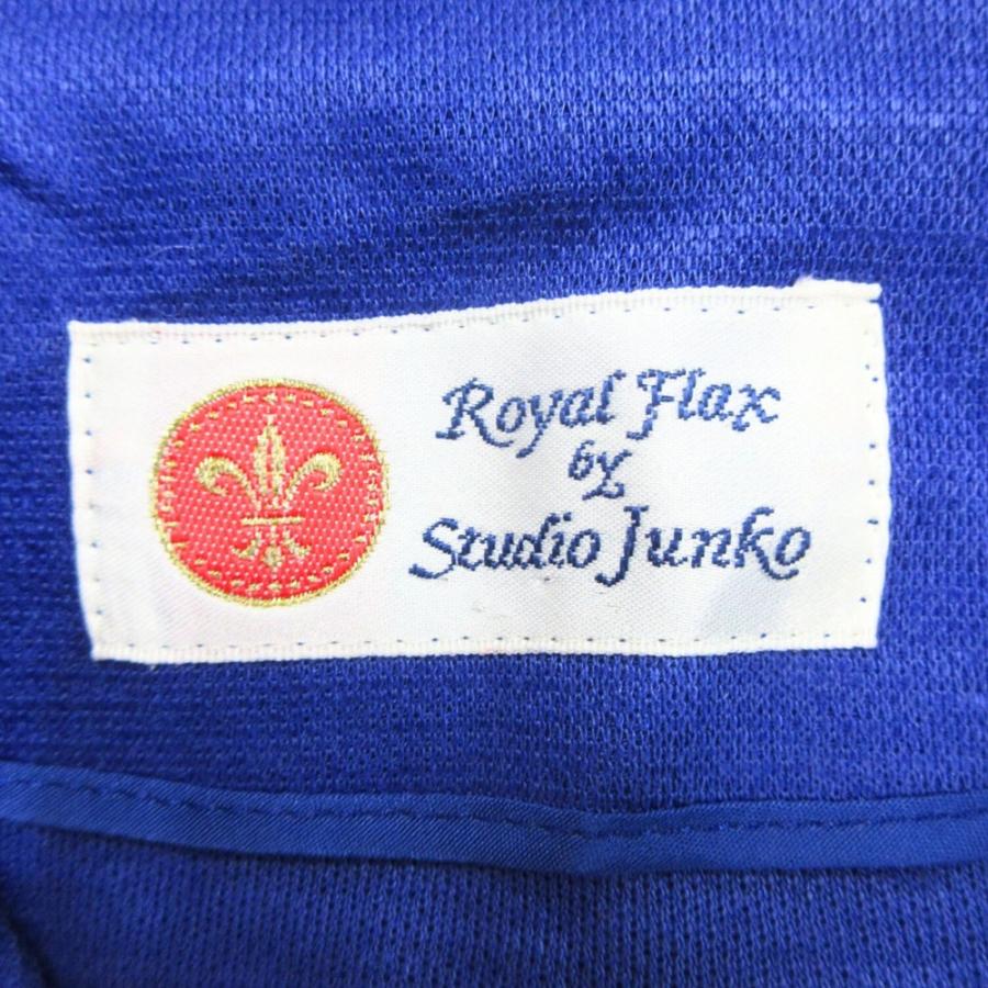 未使用 studiojunko スタジオジュンコ リネン テーラード ジャケット ブレザー 金ボタン FX1396 サイズ9 青 ブルー レディース 古着 中古 |  | 05