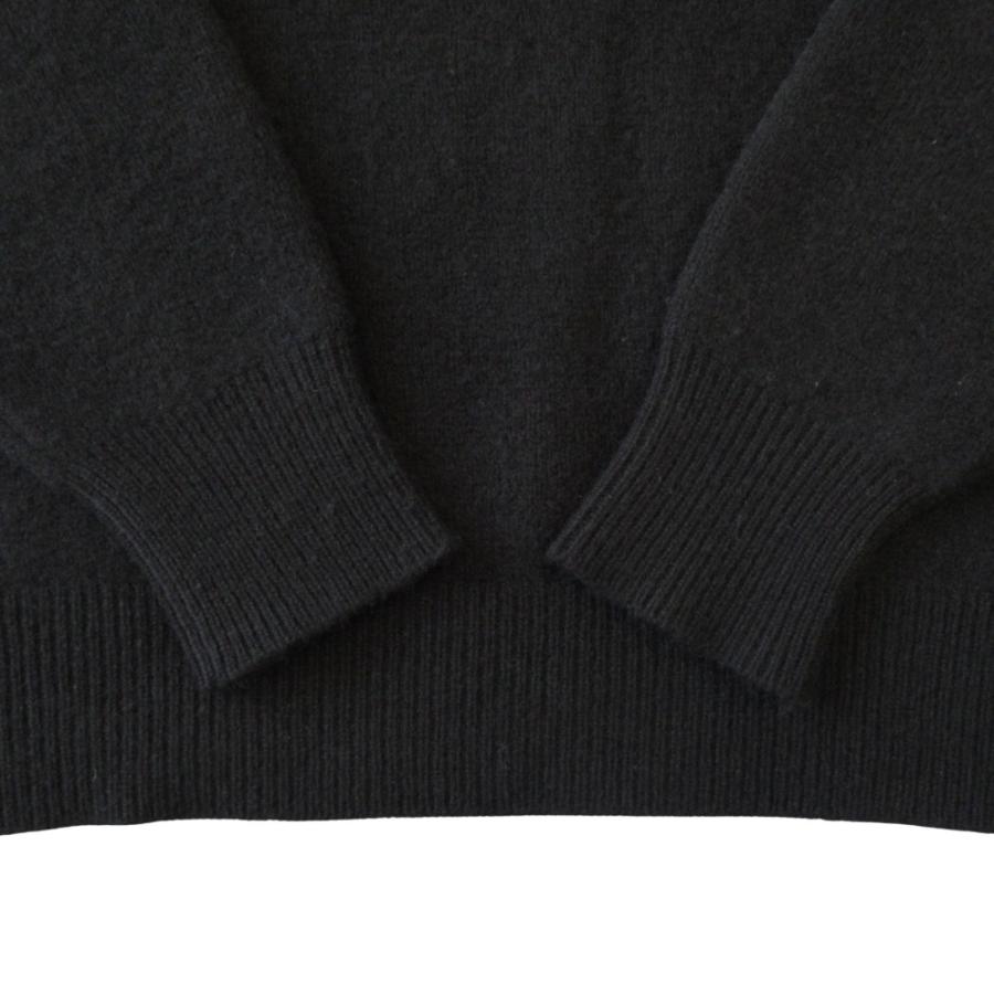 新品同様 25AW COMOLI コモリ ラムズウール クルーネック ニット セーター カットソー 長袖 サイズ1 黒 ブラック メンズ 古着 中古_3