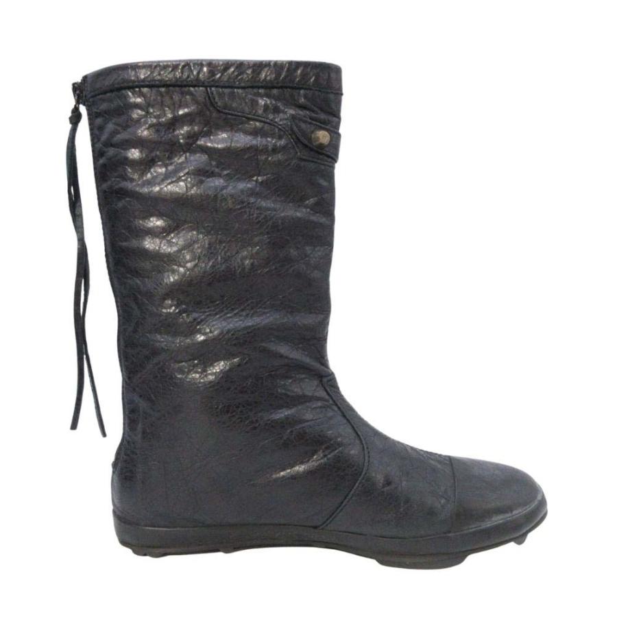 美品 BALENCIAGA バレンシアガ 245482 バックジップ ブーツ フラット シューズ 靴 レザー 36/22.5cm 黒 ブラック レディース 古着 中古 | BALENCIAGA | 03