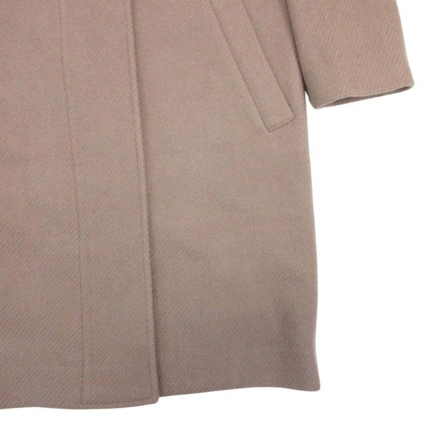 未使用 HERMES エルメス カシミヤ100％ ダブルフェイス スタンドカラー ロングコート メドール金具 アウター 36 グレージュ レディース 古着 中古の画像