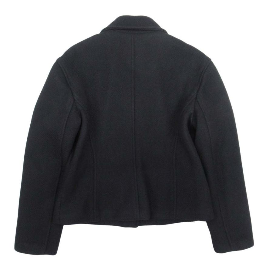 未使用 23aw HERMES エルメス カシミヤ100% ダブルライダース ジャケット キルティング裏地 ブルゾン メドール金具 40 黒 ブラック レディース 古着 中古の画像
