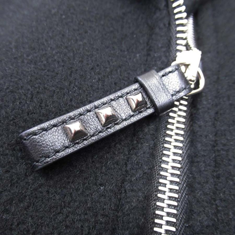未使用 23aw HERMES エルメス カシミヤ100% ダブルライダース ジャケット キルティング裏地 ブルゾン メドール金具 40 黒 ブラック レディース 古着 中古の画像