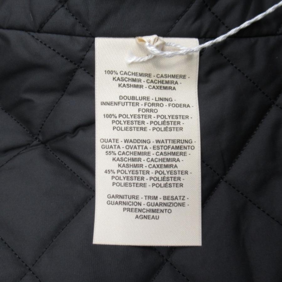 未使用 23aw HERMES エルメス カシミヤ100% ダブルライダース ジャケット キルティング裏地 ブルゾン メドール金具 40 黒 ブラック レディース 古着 中古の画像
