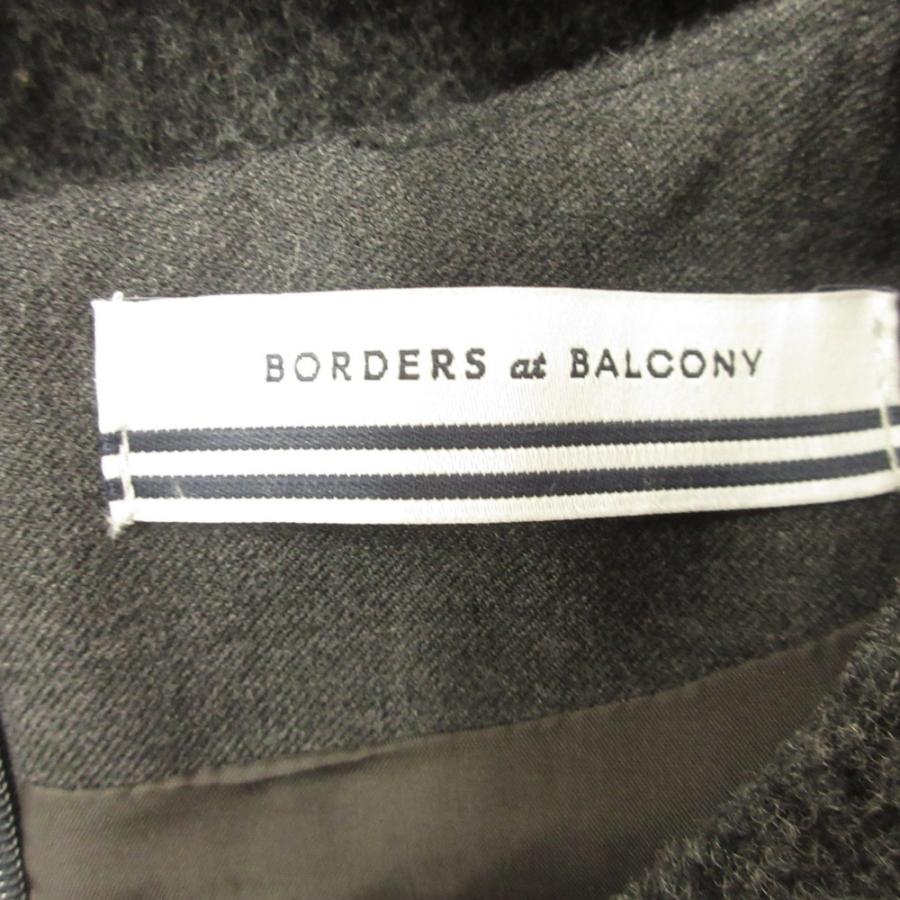 美品 BORDERS at BALCONY ボーダーズアットバルコニー ベルテッド ワンピース ドレス ウール バルーンスリーブ 36 グレー レディース 古着 中古 | BORDERS at BALCONY | 05