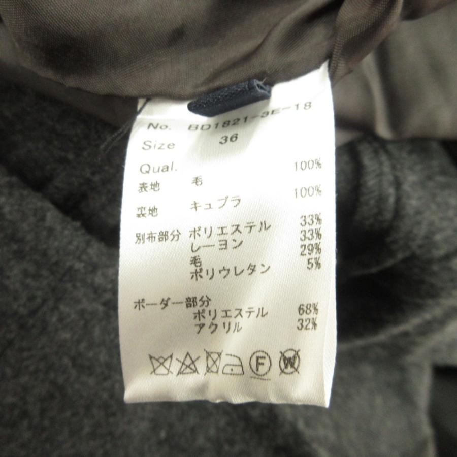 美品 BORDERS at BALCONY ボーダーズアットバルコニー ベルテッド ワンピース ドレス ウール バルーンスリーブ 36 グレー レディース 古着 中古 | BORDERS at BALCONY | 06