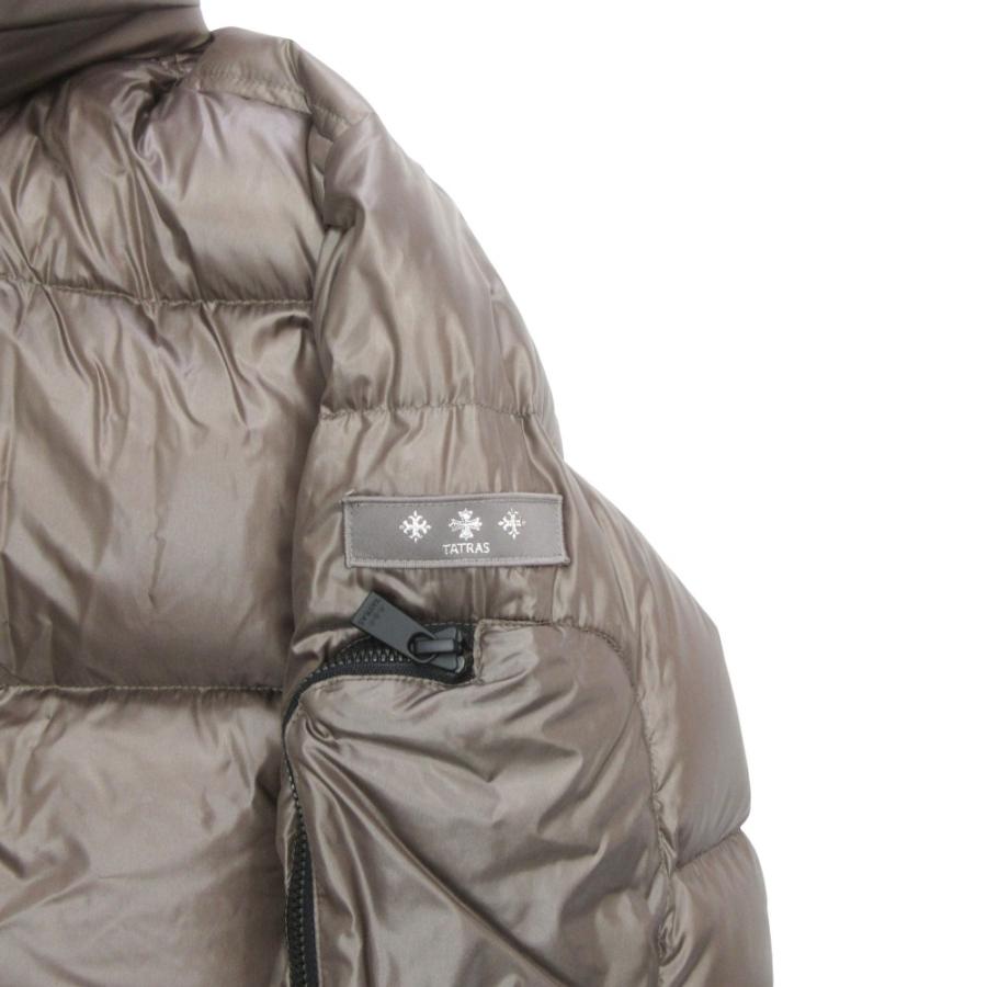 良品 TATRAS タトラス BELBO ベルボ ダウン ジャケット ブルゾン フード ロゴ サイズ03 モカ 茶 ブラウン グレー メンズ 古着 中古 USED TATRAS（タトラス） 良品 BELBO ベルボ ダウン ジャケット ブルゾン