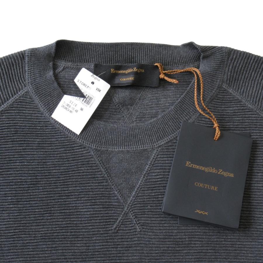 未使用 Ermenegildo Zegna エルメネジルドゼニア ニット セーター カットソー 長袖 大きいサイズ 56 XXL チャコールグレー メンズ 古着 中古_2