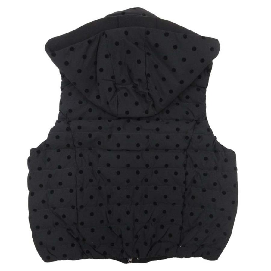 未使用 PICCIN PERLA ピッチンペルラ リバーシブル ダウンベスト ドット フロッキープリント 水玉 アウター M 黒 ブラック レディース 古着 中古 | PICCIN PERLA | 01