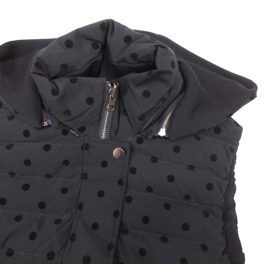 未使用 PICCIN PERLA ピッチンペルラ リバーシブル ダウンベスト ドット フロッキープリント 水玉 アウター M 黒 ブラック レディース 古着 中古 | PICCIN PERLA | 04