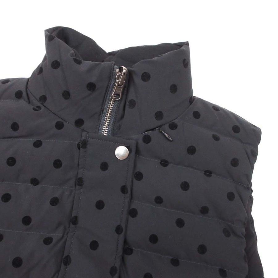 未使用 PICCIN PERLA ピッチンペルラ リバーシブル ダウンベスト ドット フロッキープリント 水玉 アウター M 黒 ブラック レディース 古着 中古 | PICCIN PERLA | 06