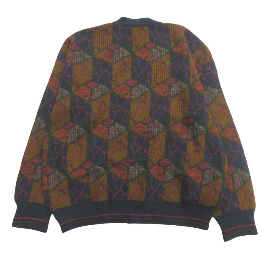 良品 Collectif コレクティフ カーディガン ニット セーター 総柄 ヴィンテージ イタリア製 XLネイビー×マルチ メンズ 古着 中古 |  | 01