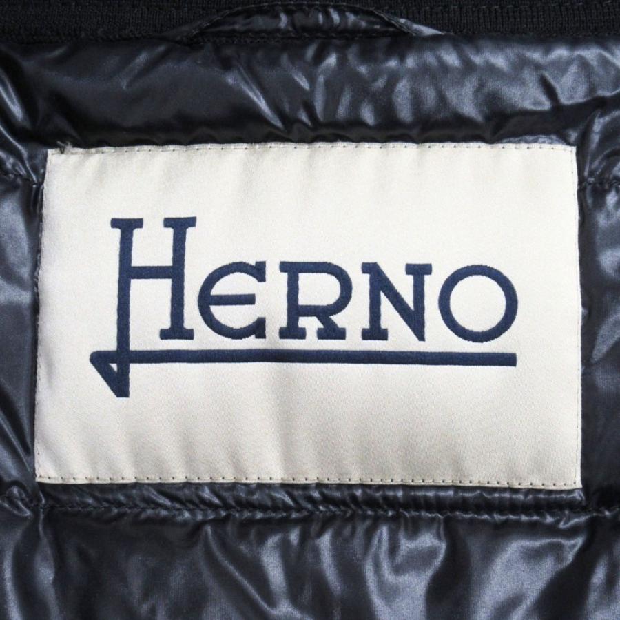 美品 HERNO ヘルノ ニット ナイロン 切替 ダウン コート ジャケット ブルゾン ダブルジップアップ ハイネック サイズ40 黒 レディース 古着 中古 | HERNO | 06