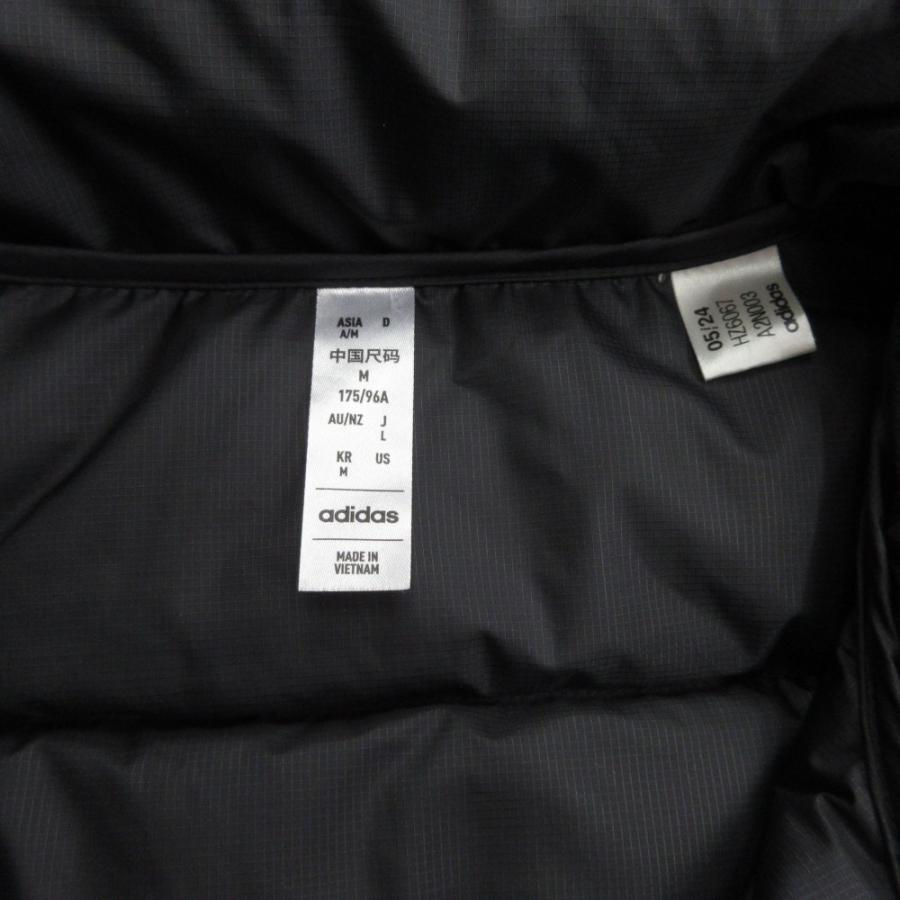 良品 adidas アディダス ダウン ベスト ジャケット ブルゾン ダブルジップ ロゴ M 黒 ブラック メンズ 古着 中古 | adidas | 04