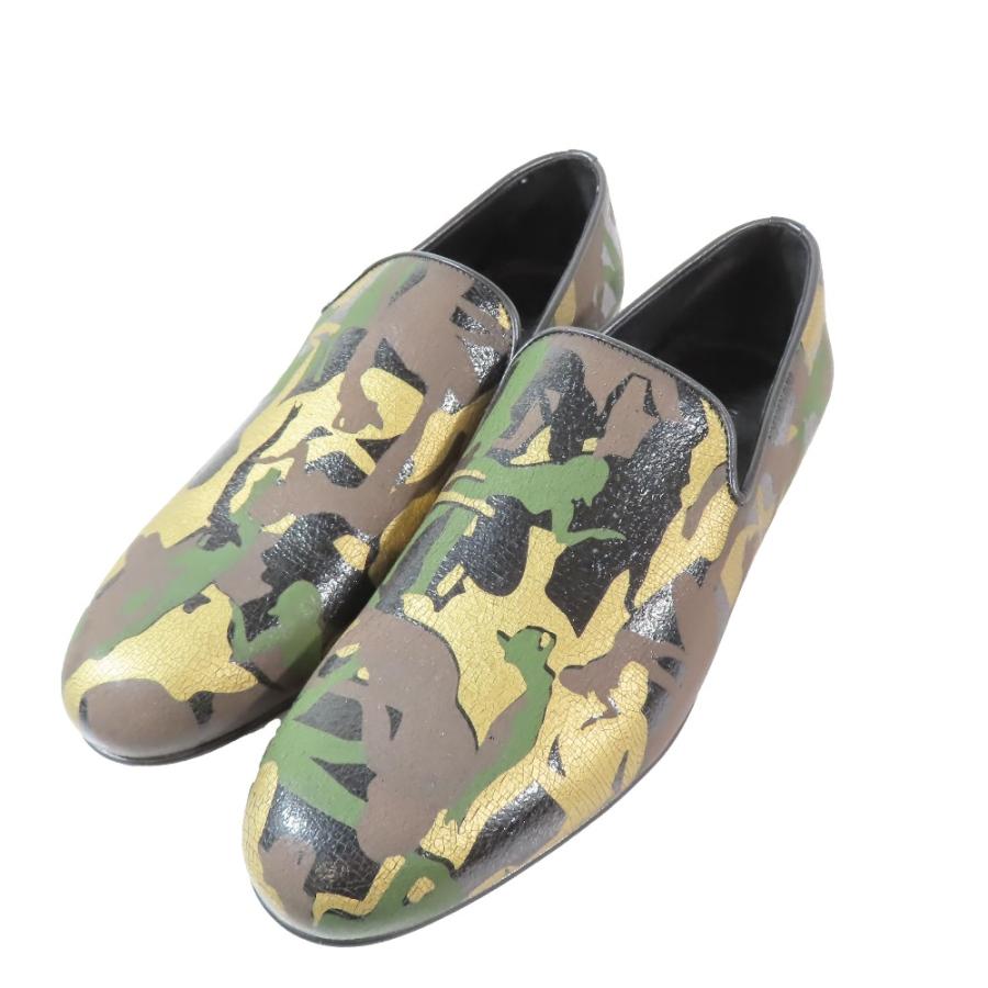 未使用 JIMMY CHOO ジミーチュウ カモフラージュ柄 スリッポン ローファー クラックレザー 迷彩 靴 シューズ マルチカラー 40 レディース 古着 中古 | JIMMY CHOO | 02
