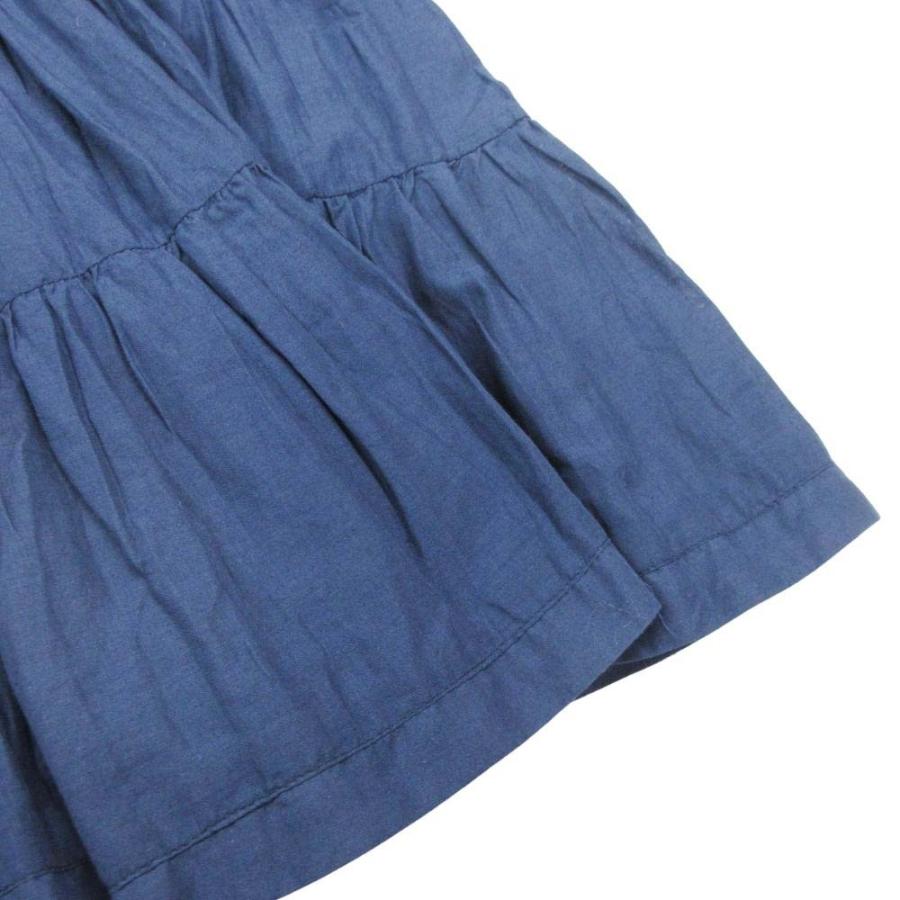 美品 MARIHA マリハ ADAM ET ROPE' アダムエロペ別注 草原の虹のスカート バイカラー フレア ギャザー コットン 紺 ネイビー ピンク レディース 古着 中古 | MARIHA | 03