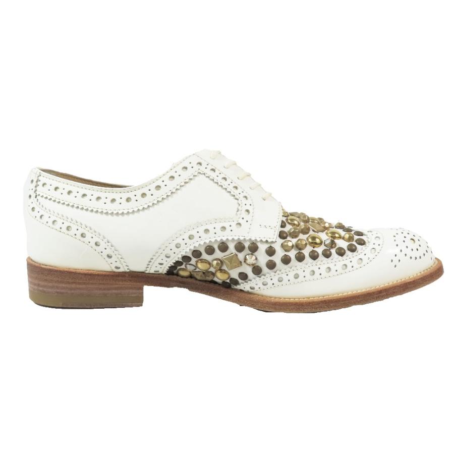 新品同様 DOLCE&GABBANA ドルチェアンドガッバーナ ウイングチップ レザー ドレスシューズ スタッズ 革靴 シューズ メダリオン 白37 レディース 古着 中古 | DOLCE&GABBANA | 01