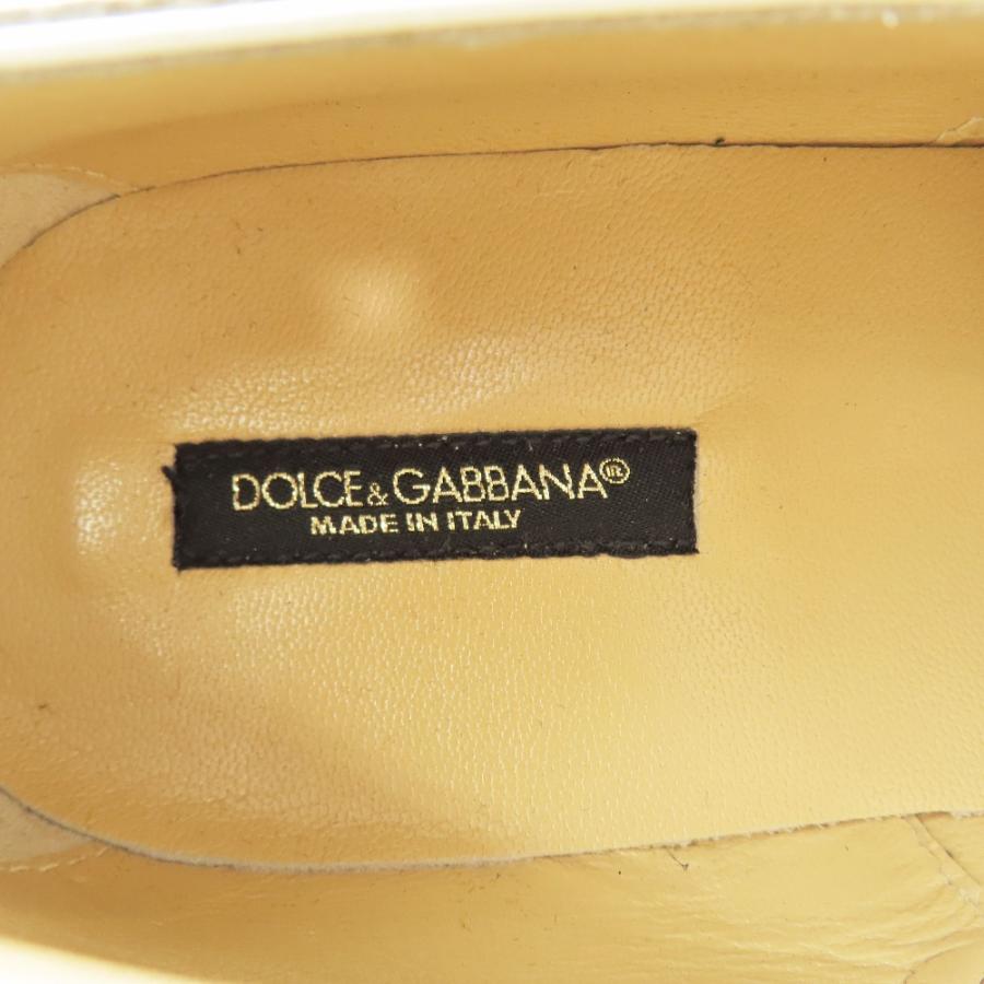 新品同様 DOLCE&GABBANA ドルチェアンドガッバーナ ウイングチップ レザー ドレスシューズ スタッズ 革靴 シューズ メダリオン 白37 レディース 古着 中古 | DOLCE&GABBANA | 08