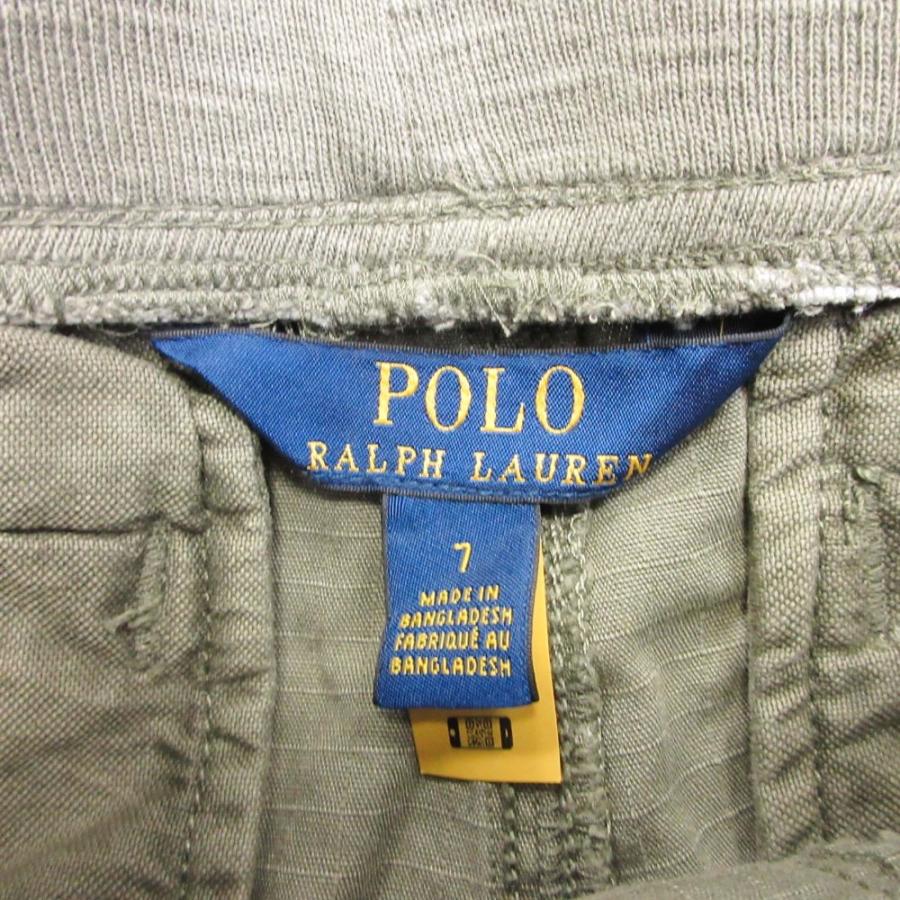 美品 POLO RALPH LAUREN ポロラルフローレン コットン カーゴパンツ イージーウエスト ストレート 7/130 カーキ 子供服 キッズ 古着 中古 | POLO RALPH LAUREN | 05