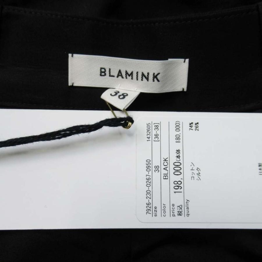 新品同様 BLAMINK ブラミンク ボリュームスリーブ ロングドレス ワンピース コットンシルク 七分袖 38 黒 ブラック レディース 古着 中古 | BLAMINK | 07