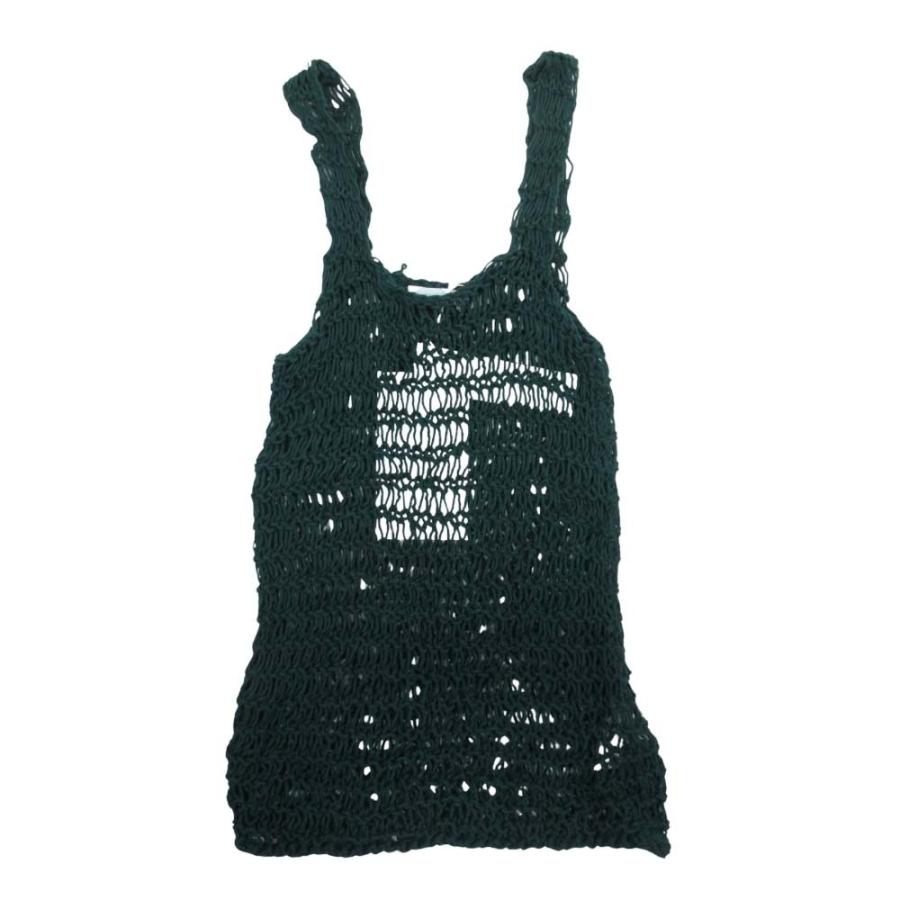 未使用 Maiami マイアミ Net Knit Top ネットニットタンクトップ ノースリーブ トップス ローゲージ S フォレストグリーン レディース 古着 中古 | Maiami
