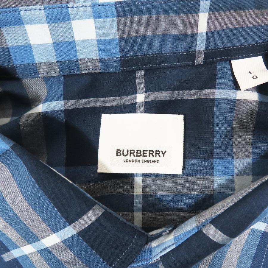 美品 22SS BURBERRY バーバリー コットン チェック シャツ ブラウス カジュアル ロングスリーブ 8050360 ブルー L メンズ 古着 中古 | BURBERRY | 03