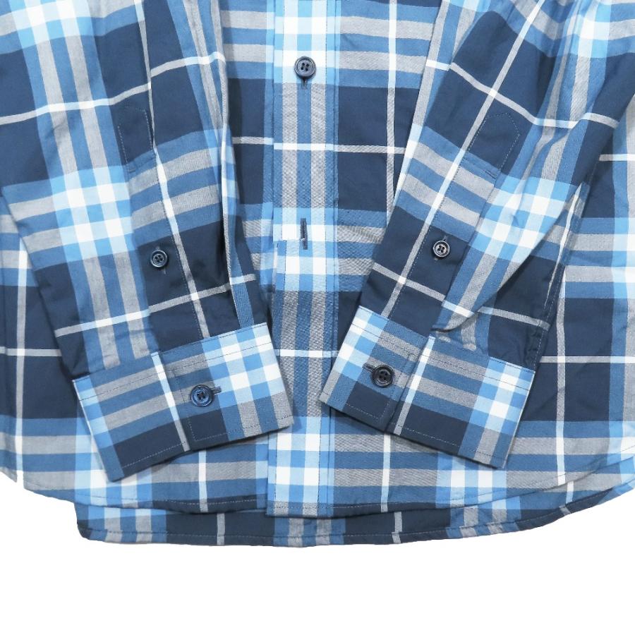 美品 22SS BURBERRY バーバリー コットン チェック シャツ ブラウス カジュアル ロングスリーブ 8050360 ブルー L メンズ 古着 中古 | BURBERRY | 05