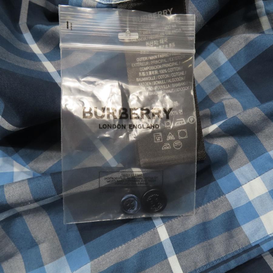 美品 22SS BURBERRY バーバリー コットン チェック シャツ ブラウス カジュアル ロングスリーブ 8050360 ブルー L メンズ 古着 中古 | BURBERRY | 06