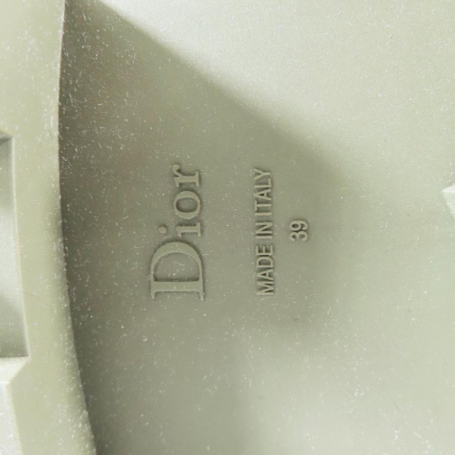 未使用 CHRISTIAN DIOR クリスチャンディオール レインブーツ 長靴 レースアップ ラバー CDロゴ カーキ 靴 シューズ 39/26cm レディース 古着 中古 | Christian Dior | 08