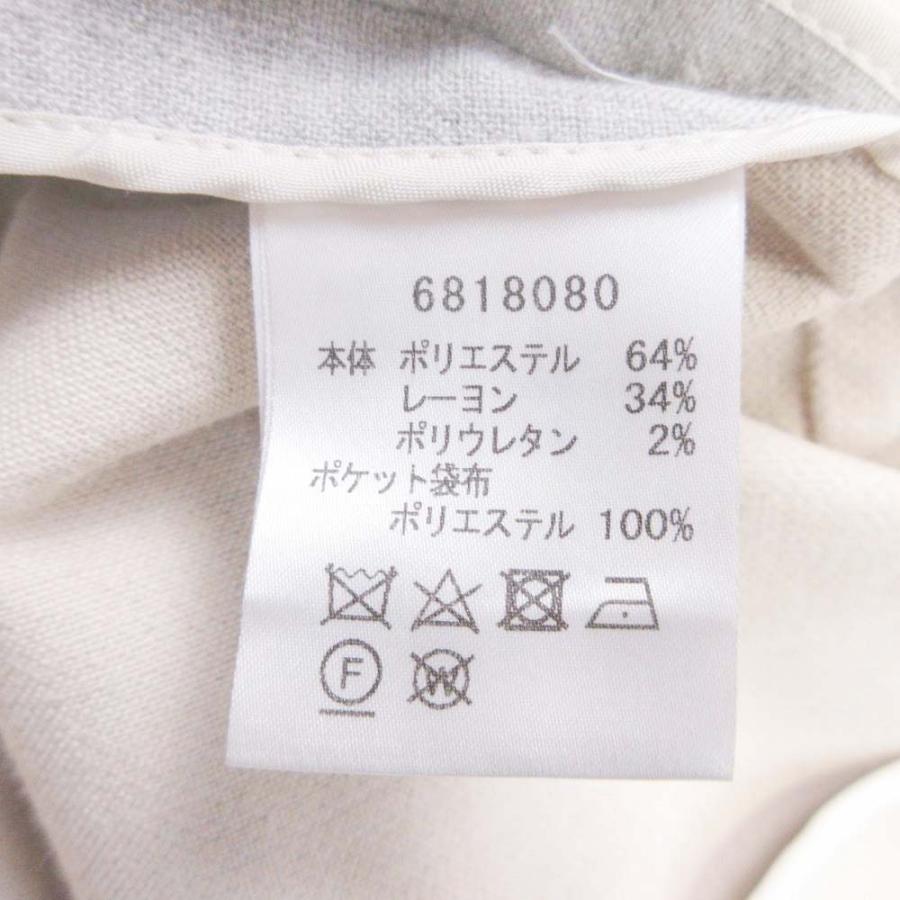 美品 ルネ Rene ダブルフェイス ノーカラー コート ミドル丈 九分袖 オープンフロント ボタンレス ストレッチ 32 グレー レディース 古着 中古 | Rene | 05