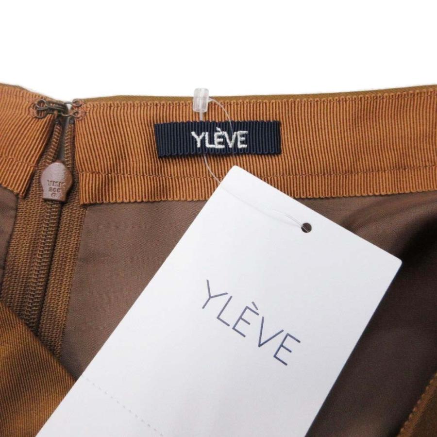新品同様 19aw YLEVE イレーヴ シルクブレンド サテン地 ランダムヘム ロング マキシ丈 フレアスカート 1 茶 ブラウン レディース 古着 中古 | YLEVE | 05