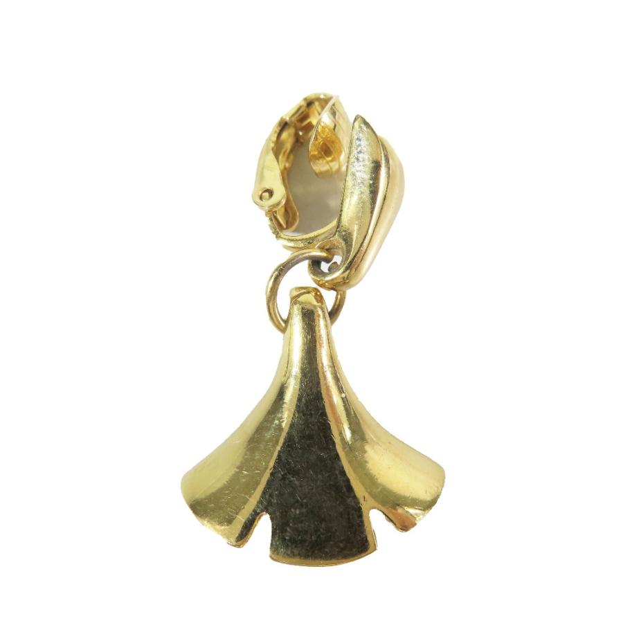 美品 GIVENCHY ジバンシィ 2連 イヤリング イチョウ フラワーモチーフ 1978 ヴィンテージ アクセサリー ゴールド レディース 古着 中古_1