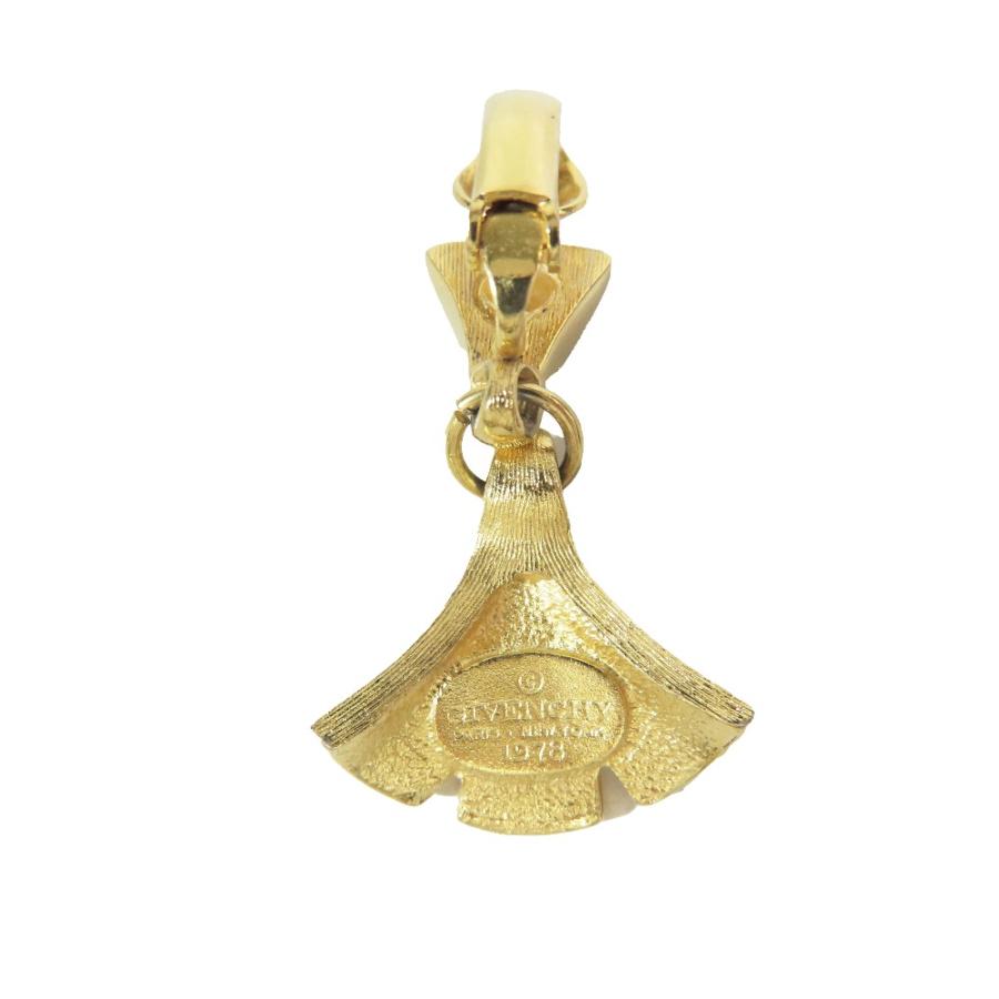 美品 GIVENCHY ジバンシィ 2連 イヤリング イチョウ フラワーモチーフ 1978 ヴィンテージ アクセサリー ゴールド レディース 古着 中古_2