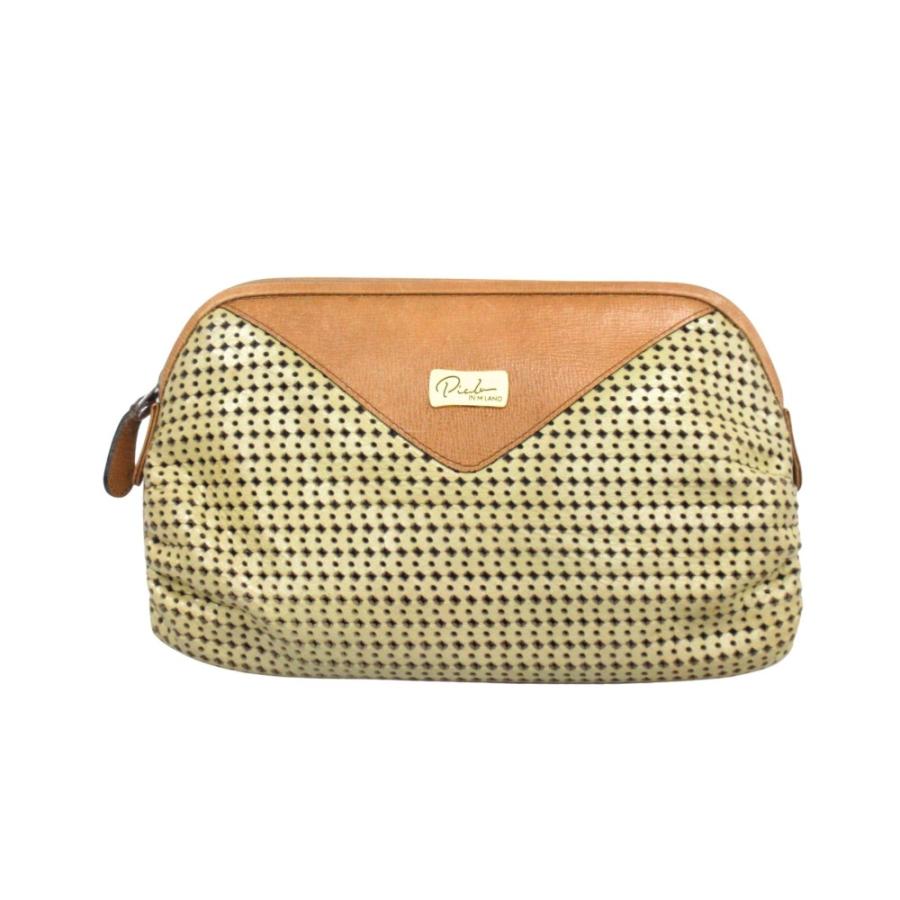 PELLE BORSA（ペレボルサ） 良品 レザー パンチング クラッチ